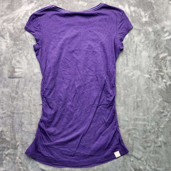 Bench Urban Wear Womens Graphic T-Shirt cap sleeve Size Small Purple - Picture 4 of 9